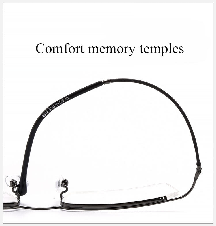 Bclear Men's Semi Rim Square Titanium Alloy Eyeglasses Sc2533 Semi Rim Bclear