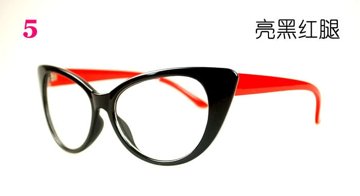 CCspace Unisex Full Rim Cat Eye Tr 90 Titanium Frame Eyeglasses 49197 Full Rim CCspace C5 red
