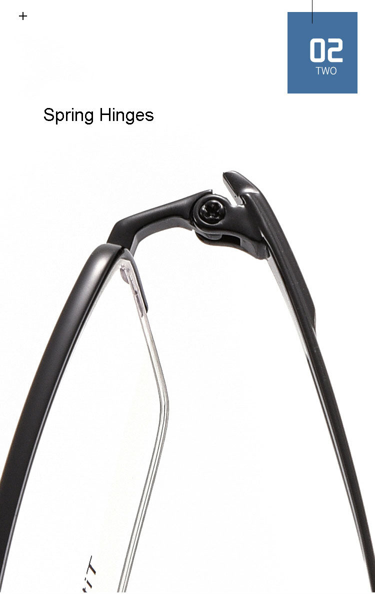 Hotochki Men's Semi Rim Titanium Frame Eyeglasses 8906 Semi Rim Hotochki
