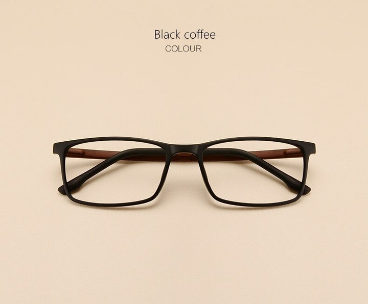 Yimaruili Unisex Full Rim Imitation Wood Grain Resin Frame Eyeglasses 98056 Full Rim Yimaruili Eyeglasses