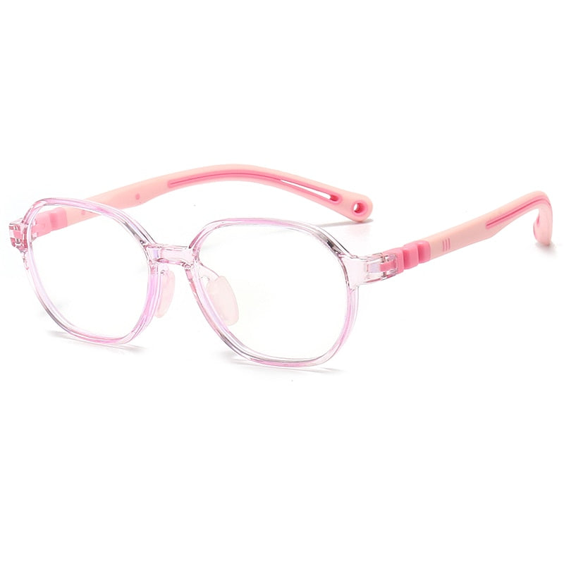 Oveliness Unisex Children's Full Rim Round Tr 90 Titanium Eyeglasses Trd103 Full Rim Oveliness c8 pink