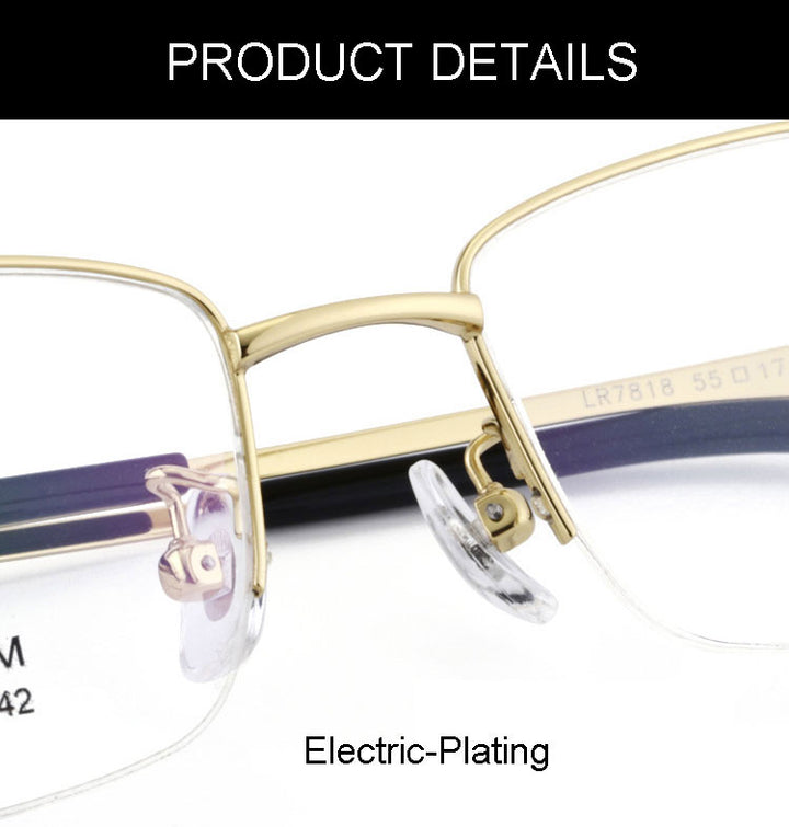 Hotochki Men's Titanium Memory Alloy Eyeglasses Lr7818 Full Rim Hotochki