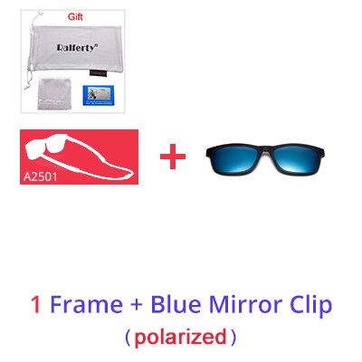 Ralferty Men's Full Rim Square Tr 90 Eyeglasses Clip On Sunglasses With Clip Ons Ralferty