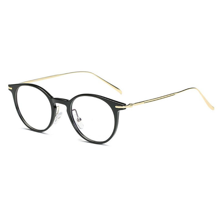 Handoer Unisex Full Rim Round Tr 90 Alloy Eyeglasses 6628 Full Rim Handoer