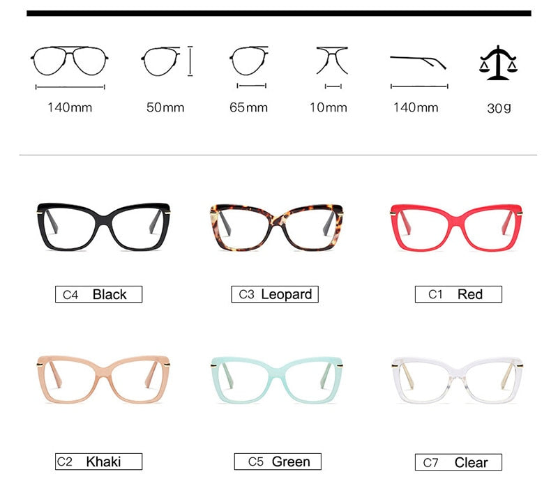 Hotony Women's Full Rim Cat Eye Acetate Frame Eyeglasses 97331 Full Rim Hotony