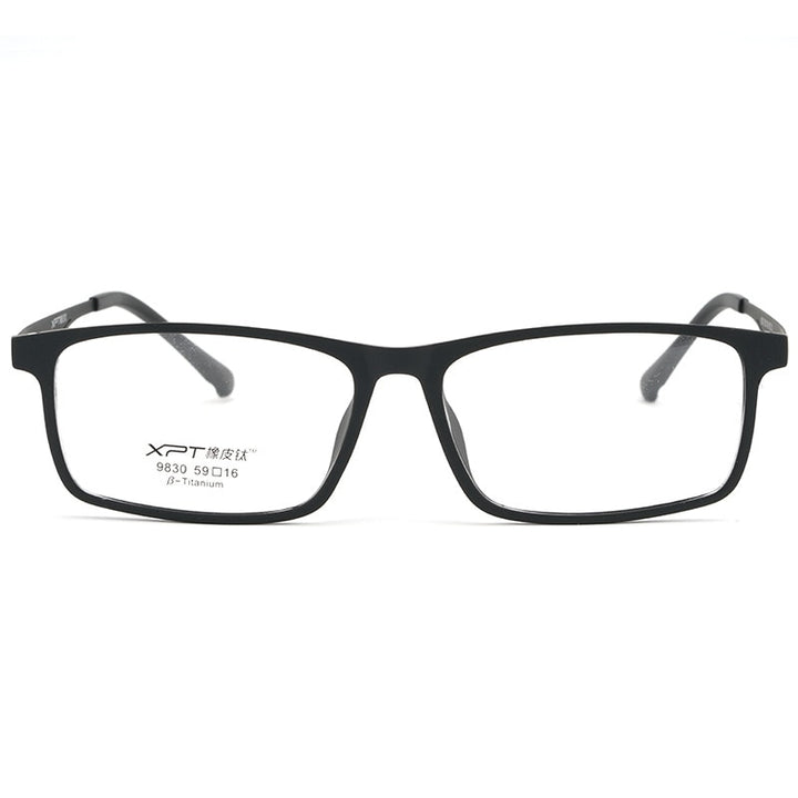 Yimaruili Men's Full Rim TR 90 Resin β Titanium Frame Eyeglasses 9830 Full Rim Yimaruili Eyeglasses