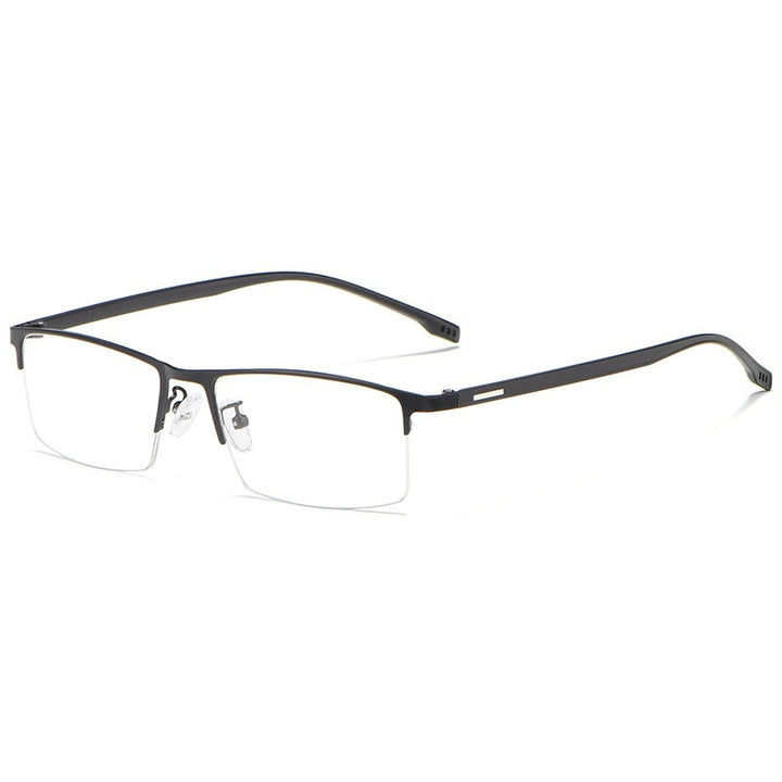 Hotochki Men's Semi Rim Rectangular Alloy Frame Eyeglasses 9102 Semi Rim Hotochki