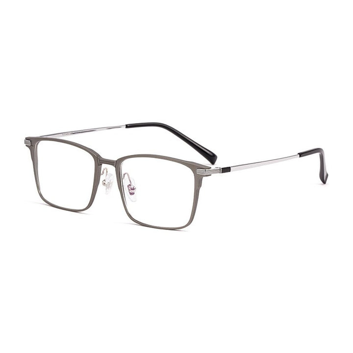 Handoer Unisex Full Rim Square Aluminum Magnesium Alloy Eyeglasses 5051 Full Rim Handoer Gray