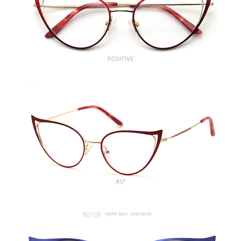 Laoyehui Women's Full Rim Cat Eye Alloy Frame Reading Glasses Anti Blue Light White 90161 Reading Glasses Laoyehui