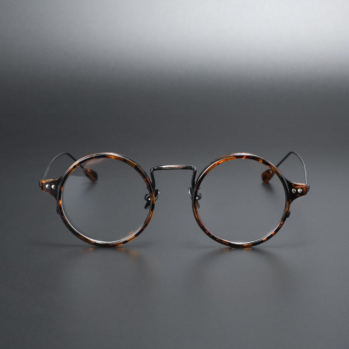 Cubojue Unisex Full Rim Round Acetate Alloy Myopia Reading Glasses M Reading Glasses Cubojue