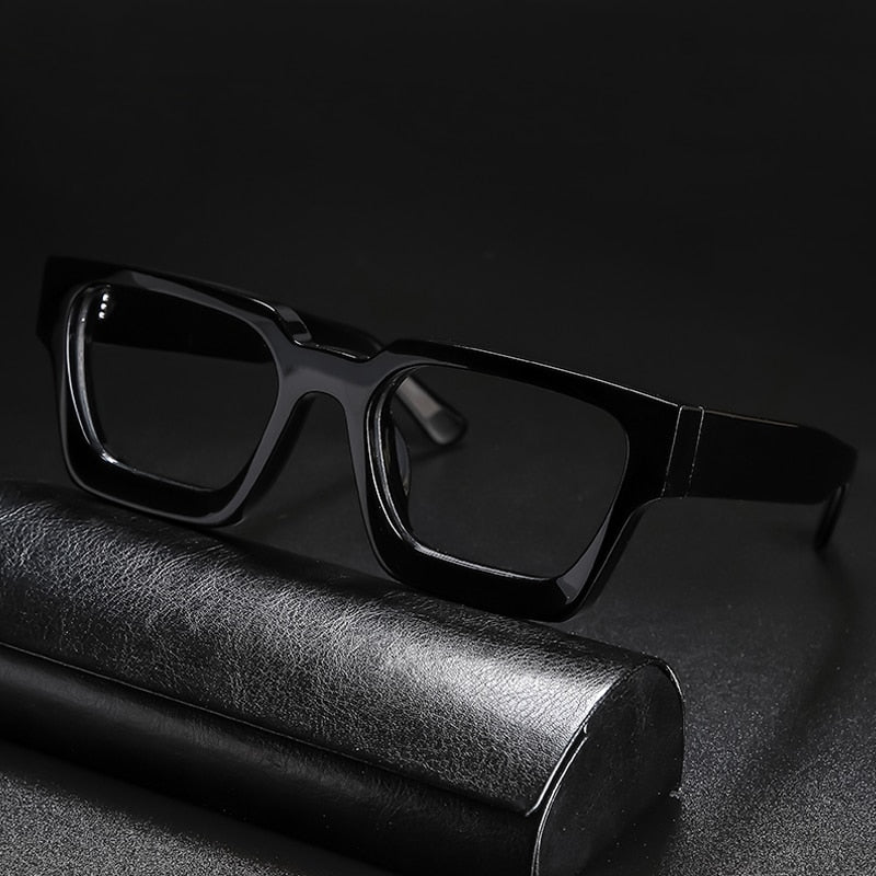 Gatenac Unisex Full Rim Square Acetate Frame Eyeglasses Gxyj724 Full Rim Gatenac Black
