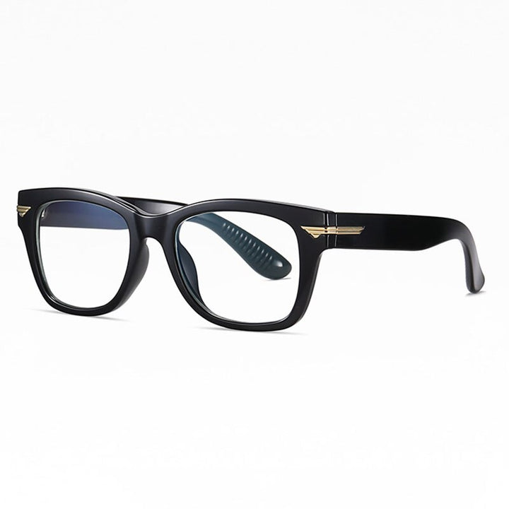 Hotochki Unisex Full Rim Plastic Frame Eyeglasses Tr3393 Full Rim Hotochki Shiny Black C01