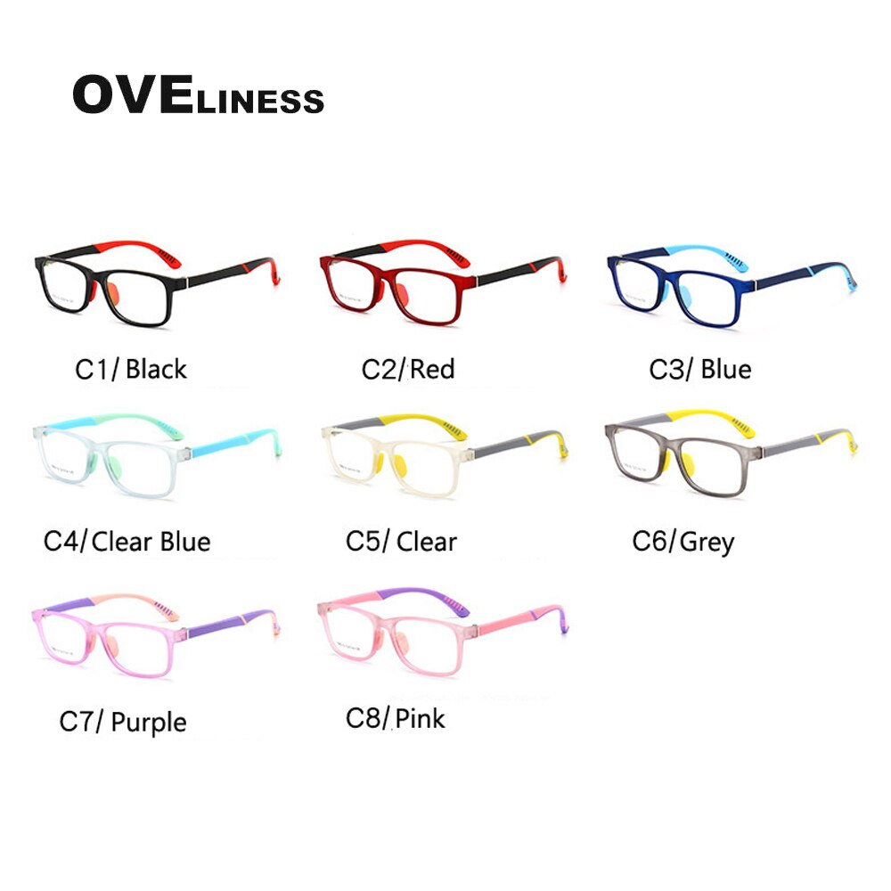 Oveliness Unisex Children's Full Rim Square Tr 90 Titanium Eyeglasses Oltrd12p Full Rim Oveliness