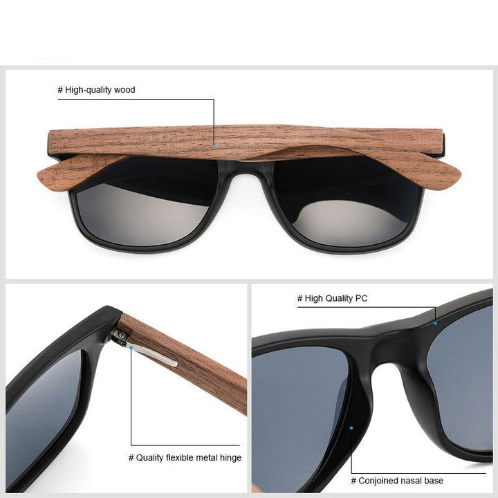 Yimaruili Men's Full Rim Wood Resin Frame HD Polarized Sunglasses 8004 Sunglasses Yimaruili Sunglasses