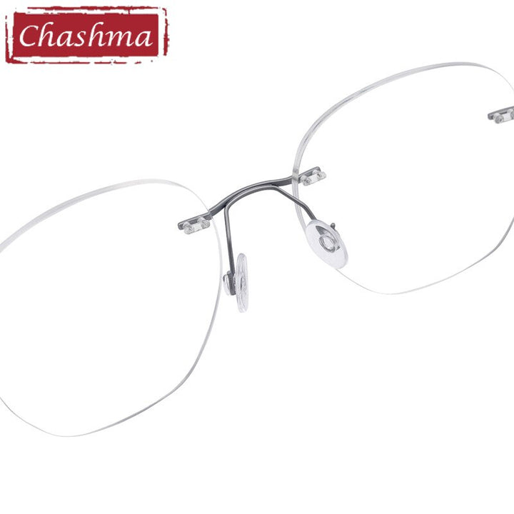 Chashma Unisex Rimless Round Titanium Eyeglasses 5010 Rimless Chashma