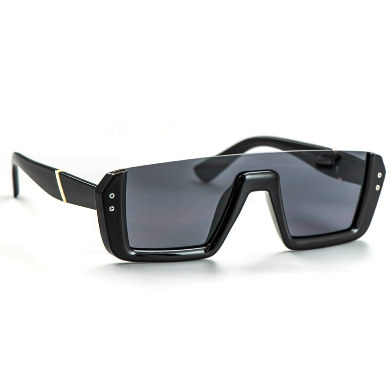 CCSpace Women's Semi Rim One Goggle Lens Resin Frame Sunglasses 51013 Sunglasses CCspace Sunglasses black  