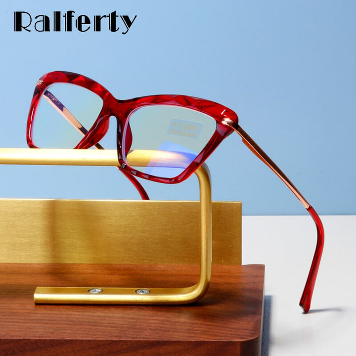 Ralferty Women's Full Rim Cat Eye Acetate Reading Glasses 7533 Reading Glasses Ralferty
