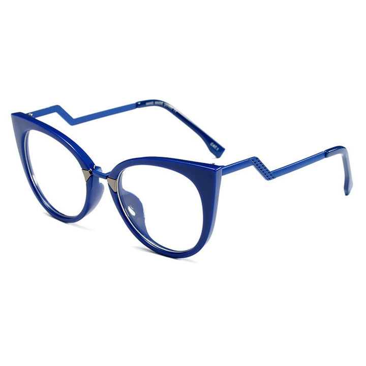 Hotony Women's Full Rim Cat Eye Acetate Frame Eyeglasses 97320 Full Rim Hotony Blue