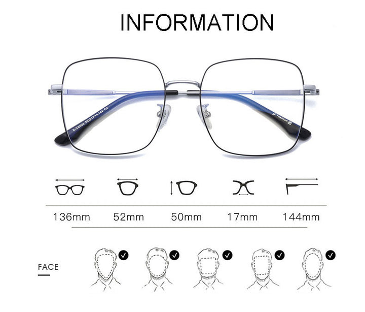 Hotony Unisex Full Rim Titanium Polygon Frame Eyeglasses 8004 Full Rim Hotony