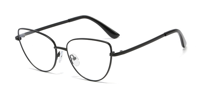 CCspace Unisex Full Rim Cat Eye Alloy Frame Eyeglasses 45969 Full Rim CCspace C4 black