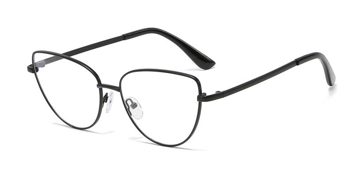 CCspace Unisex Full Rim Cat Eye Alloy Frame Eyeglasses 45969 Full Rim CCspace C4 black