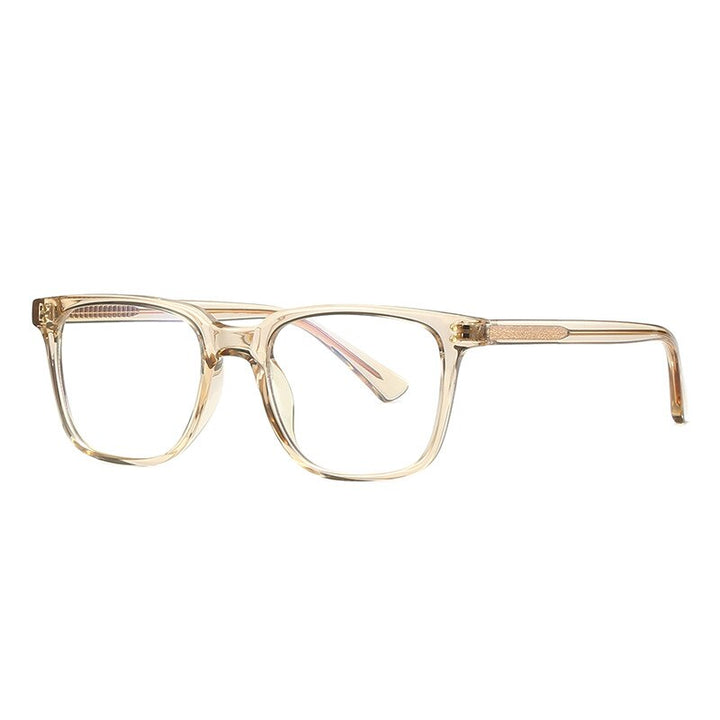 CCspace Unisex Full Rim Square Tr 90 Titanium Rivet Frame Eyeglasses 53104 Full Rim CCspace Tea