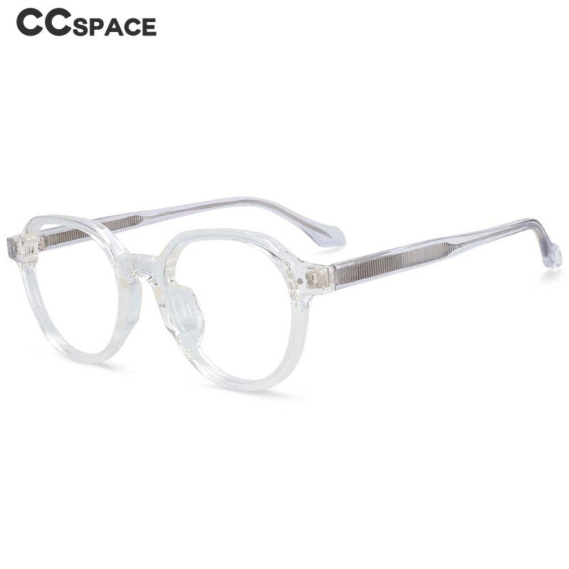 CCspace Women's Full Rim Round Acetate Titanium Frame Eyeglasses 54255 Full Rim CCspace
