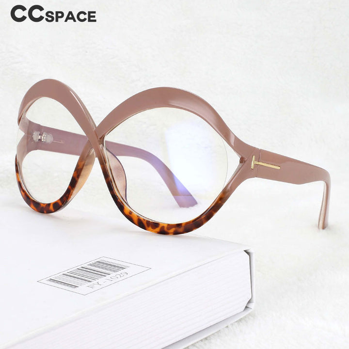 CCSpace Women's Full Rim Oversized Round Goggle Acetate Eyeglasses 53873 Full Rim CCspace   