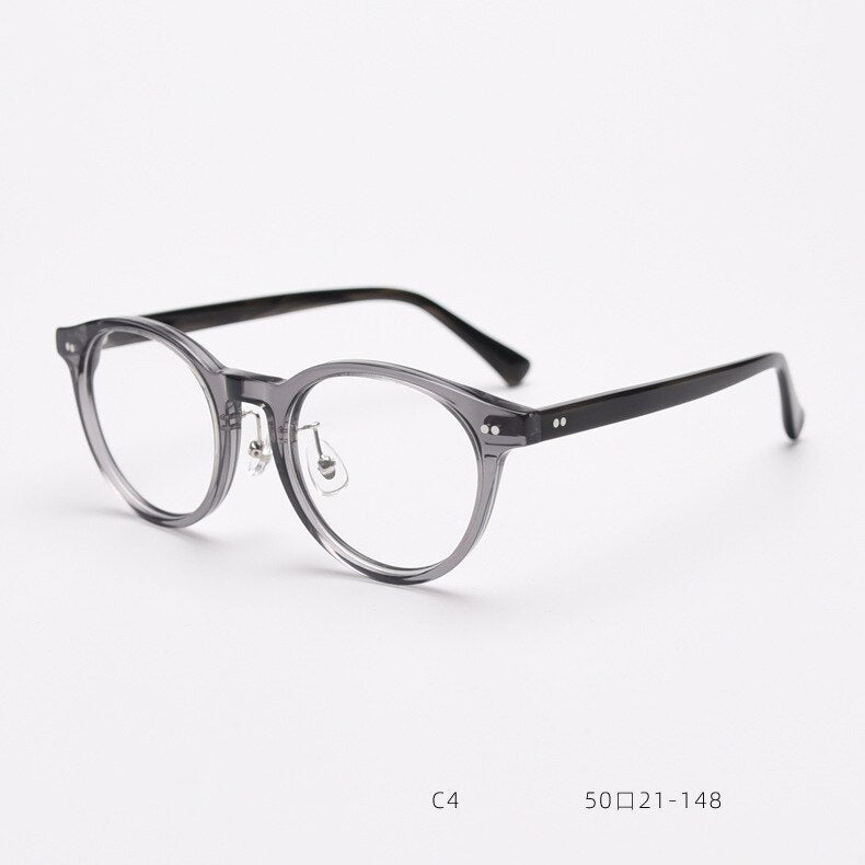 CCspace Unisex Full Rim Round Acetate Eyeglasses 55692 Full Rim CCspace Gray China