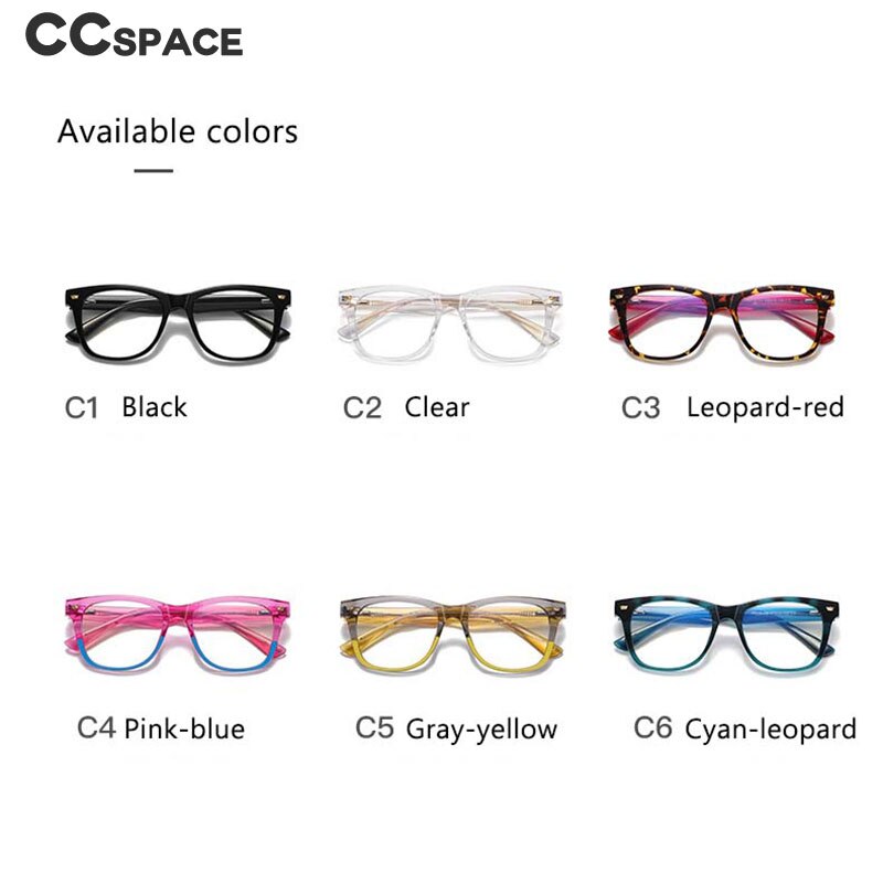 CCspace Children's Unisex Full Rim Square Tr 90 Titanium Frame Eyeglasses 54574 Full Rim CCspace
