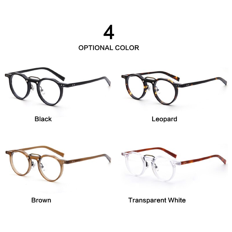 Muzz Unisex Full Rim Round Acetate Frame Double Bridge Eyeglasses 56008 Full Rim Muzz