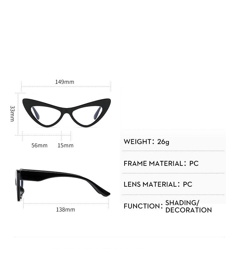 CCspace Women's Full Rim Oversized Cat Eye Acetate Eyeglasses 53299 Full Rim CCspace