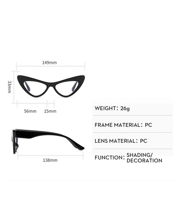 CCspace Women's Full Rim Oversized Cat Eye Acetate Eyeglasses 53299 Full Rim CCspace