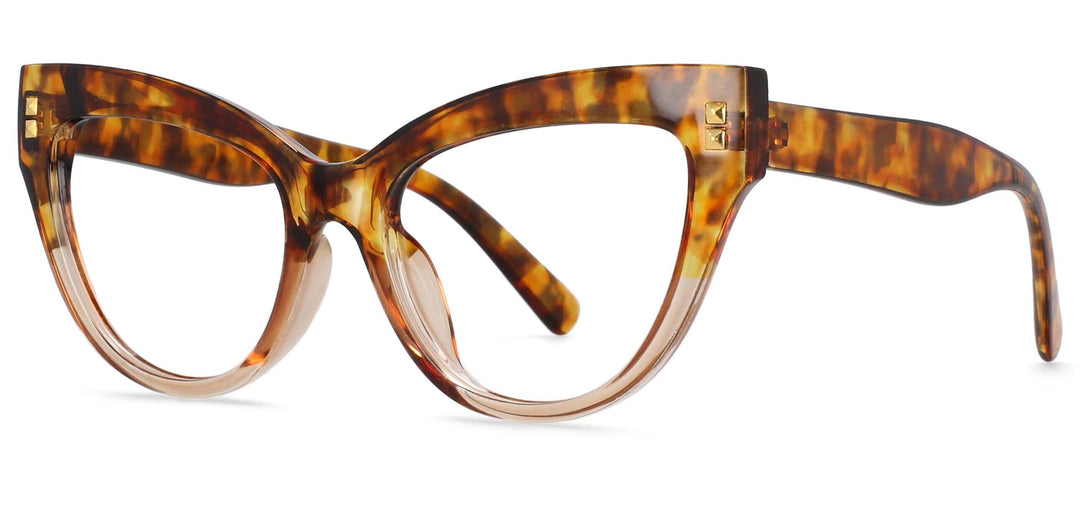 CCspace Women's Full Rim Big Cat Eye Acetate Eyeglasses S55337 Full Rim CCspace China TeaBeanC2