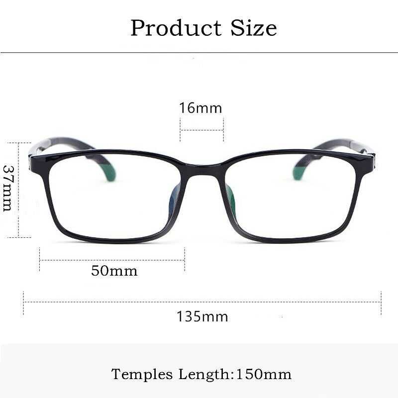 Yimaruili Unisex Full Rim Square Tr 90 Adjustable Temple Eyeglasses 5106 Full Rim Yimaruili Eyeglasses