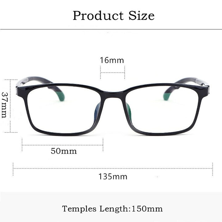 Yimaruili Unisex Full Rim Square Tr 90 Adjustable Temple Eyeglasses 5106 Full Rim Yimaruili Eyeglasses