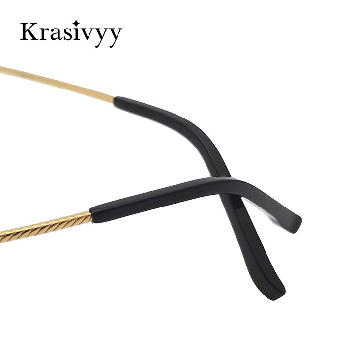 Krasivyy Unisex Rimless Square Titanium Eyeglasses Kr8661 Rimless Krasivyy
