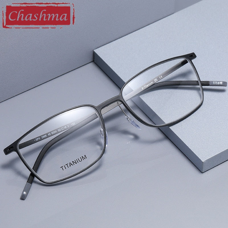 Chashma Ottica Unisex Full Rim Square Tr 90 Titanium Eyeglasses 2886 Full Rim Chashma Ottica