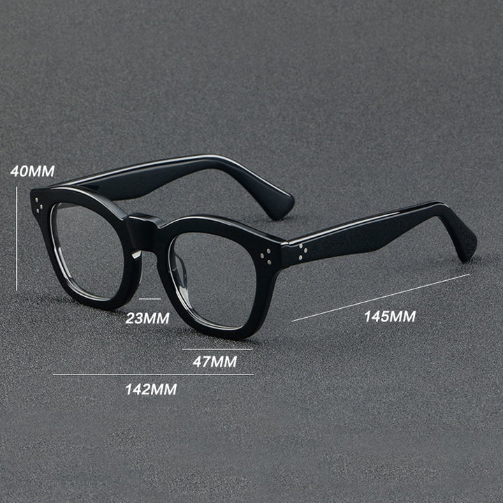 Gatenac Unisex Full Rim Square Acetate Eyeglasses Gxyj931 Full Rim Gatenac