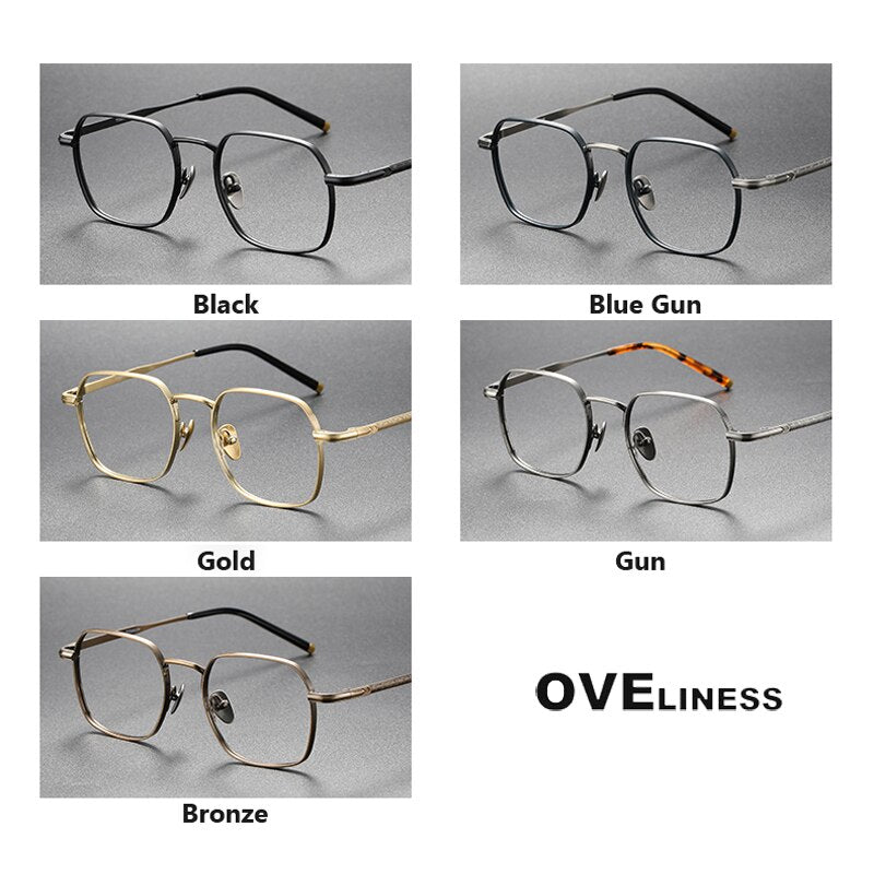 Oveliness Unisex Full Rim Irregular Square Titanium Eyeglasses Capeua Full Rim Oveliness
