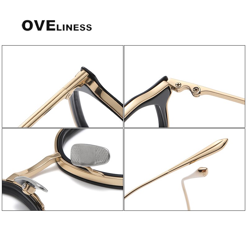 Oveliness Unisex Full Rim Round Acetate Titanium Eyeglasses Tango Full Rim Oveliness