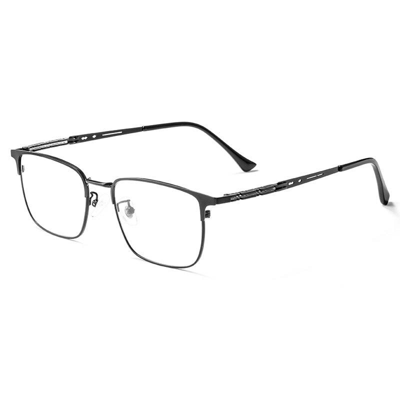 Handoer Men's Full Rim Square Titanium Alloy Eyeglasses 3827j Full Rim Handoer C4  