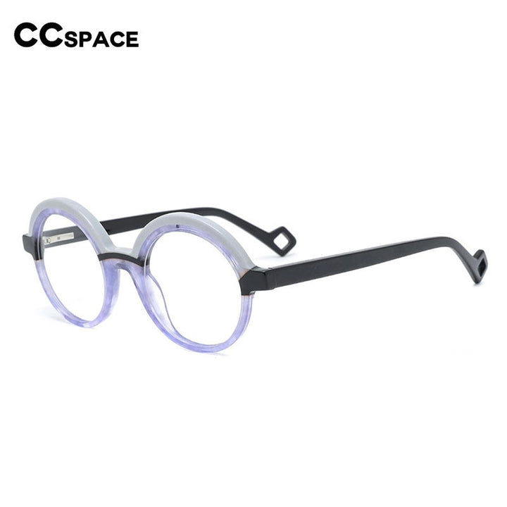 CCspace Children's Unisex Full Rim Round Acetate Eyeglasses 55671 Full Rim CCspace