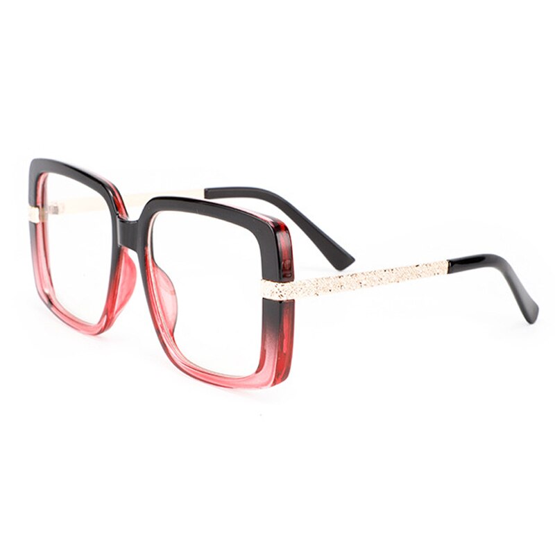 CCspace Unisex Full Rim Oversized Square Tr 90 Eyeglasses 53218 Full Rim CCspace Gradient Pink