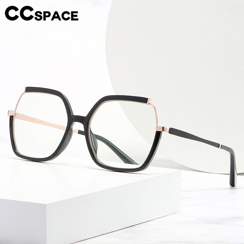 CCspace Women's Semi Rim Square Tr 90 Titanium Eyeglasses 56716 Semi Rim CCspace
