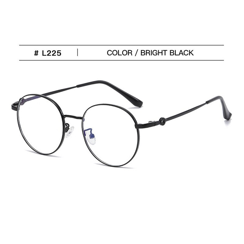 Hotochki Unisex Full Rim Round Stainless Steel Alloy Eyeglasses L225 Full Rim Hotochki black  