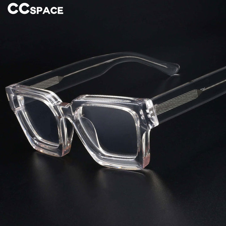 CCspace Unisex Full Rim Square Acetate Frame Eyeglasses 54290 Full Rim CCspace