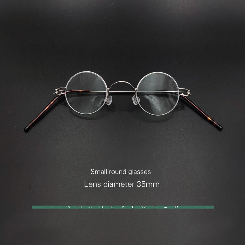 Yujo Unisex Full Rim Round Stainless Steel Small Eyeglasses Y065 Full Rim Yujo C1 China