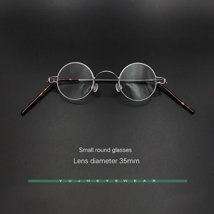 Yujo Unisex Full Rim Round Stainless Steel Small Eyeglasses Y065 Full Rim Yujo C1 China