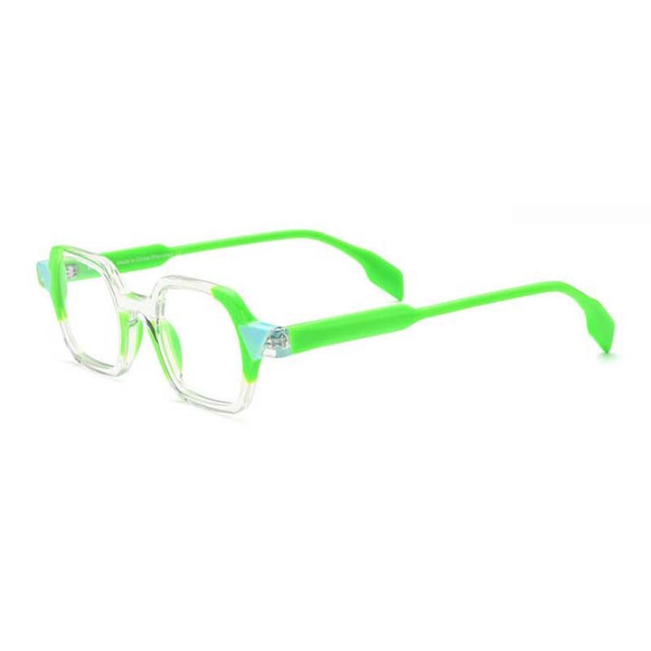 CCspace Unisex Full Rim Irregular Square Acetate Eyeglasses 54706 Full Rim CCspace Clear green China
